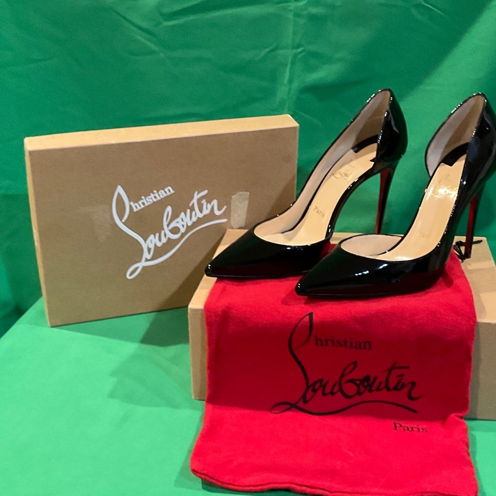 Christian Louboutin Iriza 100mm Black Patent Leather Pumps